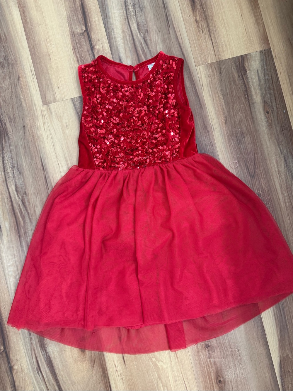 & Other Stories Red Sequin Tulle Party Dress for Girls